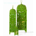 Moroccan metal lantern with green color